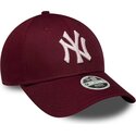 petten-gebogen-rood-verstelbaar-rosa-9forty-metallic-van-new-york-yankees-mlb-van-new-era