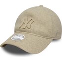 petten-gebogen-beige-verstelbaar-9twenty-a-frame-melton-luxe-van-new-york-yankees-mlb-van-new-era