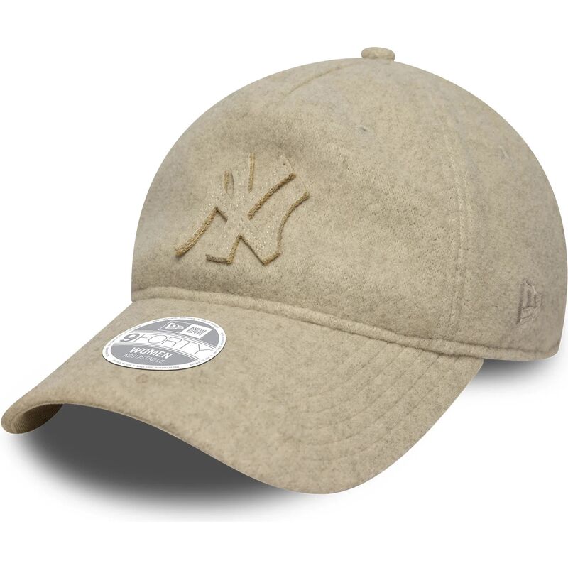 petten-gebogen-beige-verstelbaar-9twenty-a-frame-melton-luxe-van-new-york-yankees-mlb-van-new-era