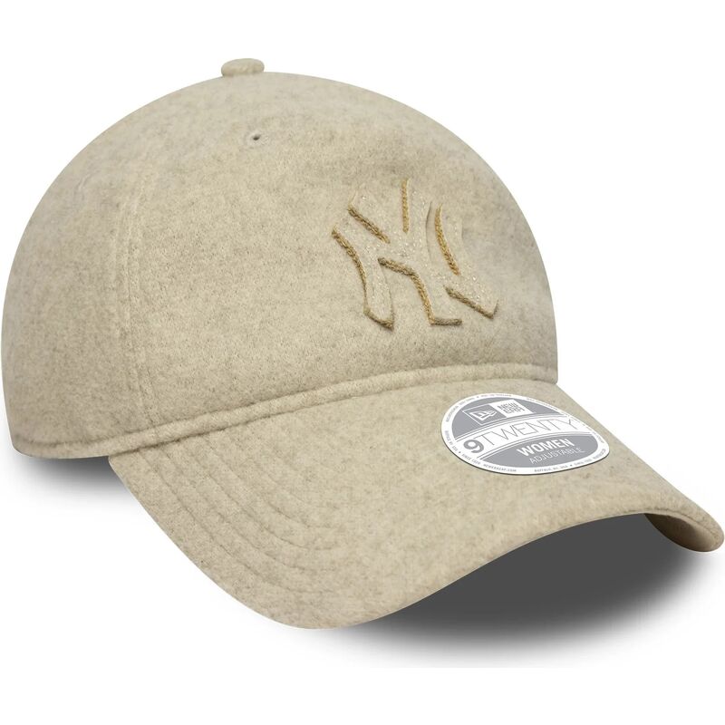 petten-gebogen-beige-verstelbaar-9twenty-a-frame-melton-luxe-van-new-york-yankees-mlb-van-new-era