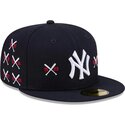 petten-plat-marineblauw-fitted-59fifty-spike-lee-crossed-bats-van-new-york-yankees-mlb-van-new-era