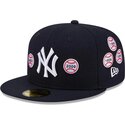 petten-plat-marineblauw-fitted-59fifty-spike-lee-patches-van-new-york-yankees-mlb-van-new-era
