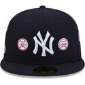 petten-plat-marineblauw-fitted-59fifty-spike-lee-patches-van-new-york-yankees-mlb-van-new-era