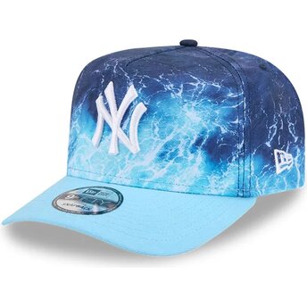 Petten gebogen blauw snapback 9FIFTY A Frame Deep Water van New York Yankees MLB van New Era