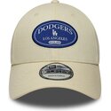 petten-gebogen-creme-verstelbaar-9forty-patch-van-los-angeles-dodgers-mlb-van-new-era