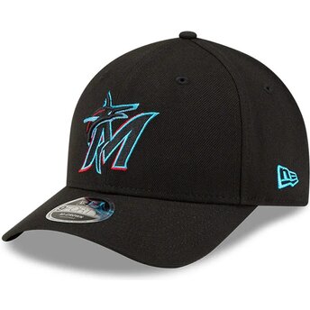 Petten gebogen zwart snapback 9FORTY M-Crown Player Replica van Miami Marlins MLB van New Era