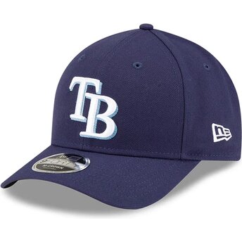 Petten gebogen marineblauw snapback 9FORTY M-Crown Player Replica van Tampa Bay Rays MLB van New Era