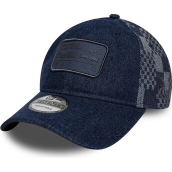 Petten gebogen marineblauw verstelbaar 9TWENTY Patterned Denim van Red Bull Racing Formula 1 van New Era