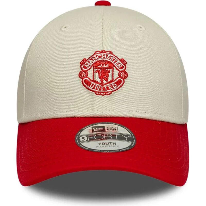 petten-gebogen-beige-verstelbaar-voor-kinderen-9forty-contrast-van-manchester-united-football-club-premier-league-van-new-era