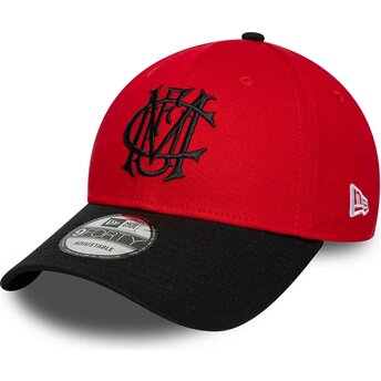 Petten gebogen rood verstelbaar 9FORTY Contrast van Manchester United Football Club Premier League van New Era
