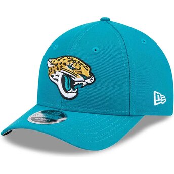 Petten gebogen blauw snapback 9FORTY M-Crown Team van Jacksonville Jaguars NFL van New Era
