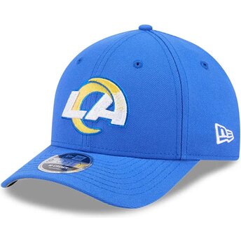 Petten gebogen blauw snapback 9FORTY M-Crown Team van Los Angeles Rams NFL van New Era
