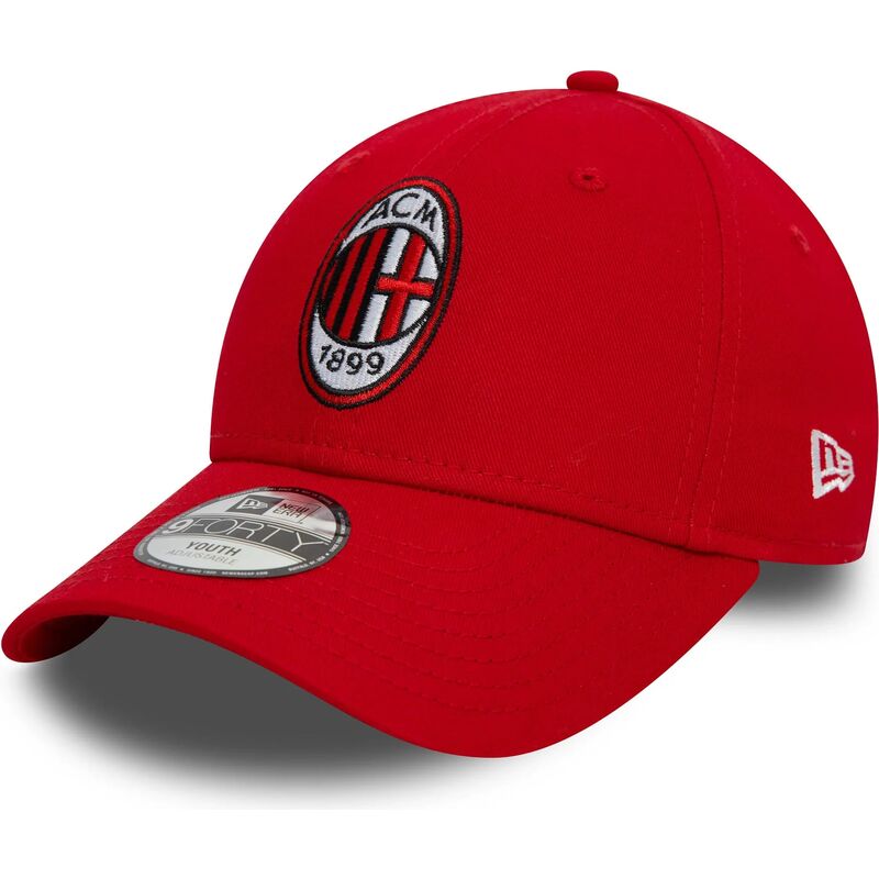 petten-gebogen-rood-verstelbaar-voor-kinderen-9forty-core-van-ac-milan-serie-a-van-new-era
