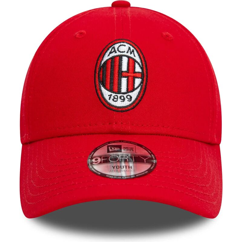 petten-gebogen-rood-verstelbaar-voor-kinderen-9forty-core-van-ac-milan-serie-a-van-new-era