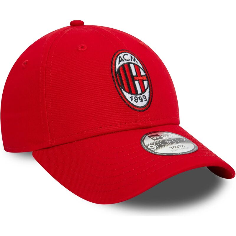 petten-gebogen-rood-verstelbaar-voor-kinderen-9forty-core-van-ac-milan-serie-a-van-new-era
