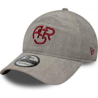 Petten gebogen grijs verstelbaar 9TWENTY Fleck Cord van Associazione Sportiva Roma Serie A van New Era