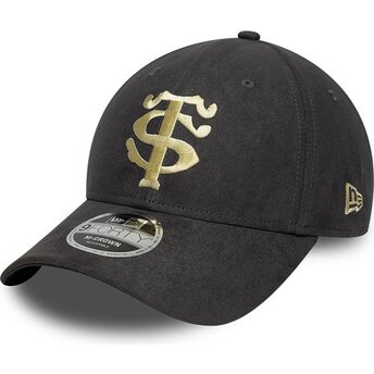 Petten gebogen grijs snapback 9FORTY M-Crown Suede van Stade Toulousain Top 14 van New Era