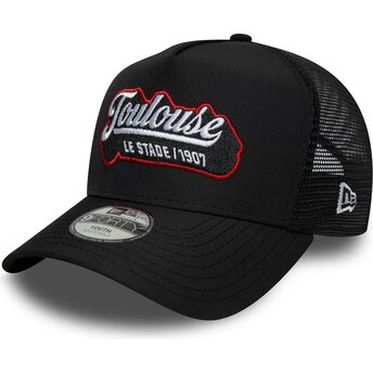 Petten gebogen zwart snapback voor kinderen E Frame Patch van Stade Toulousain van New Era