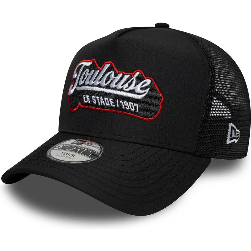 petten-gebogen-zwart-snapback-voor-kinderen-e-frame-patch-van-stade-toulousain-van-new-era