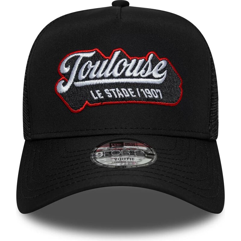 petten-gebogen-zwart-snapback-voor-kinderen-e-frame-patch-van-stade-toulousain-van-new-era