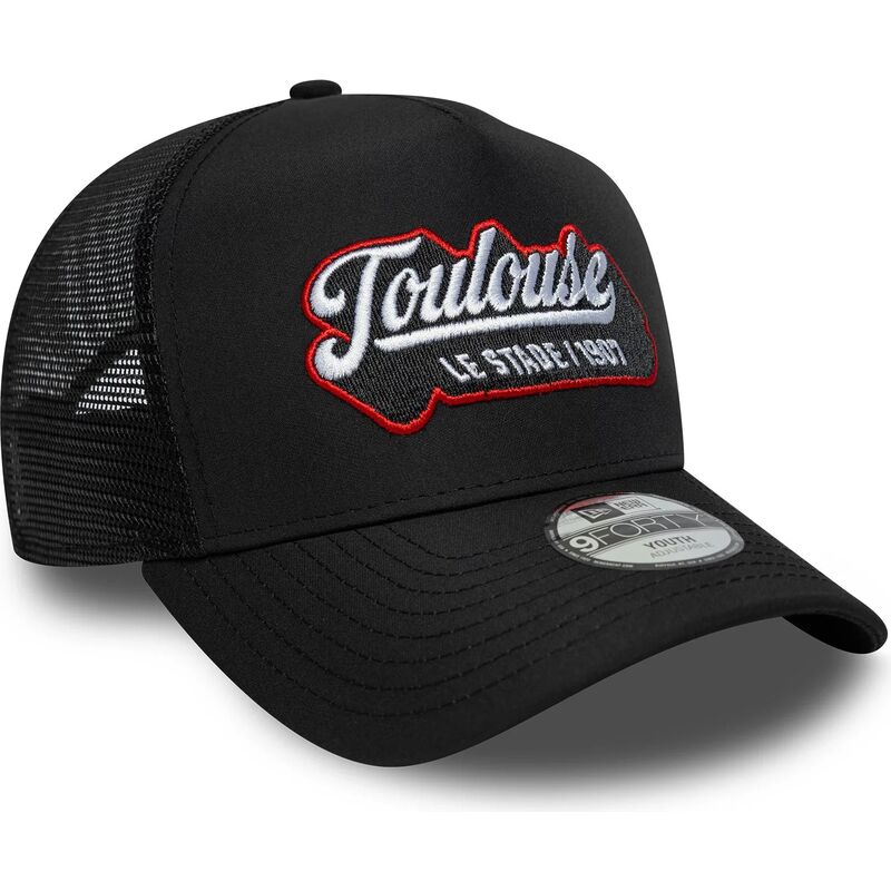 petten-gebogen-zwart-snapback-voor-kinderen-e-frame-patch-van-stade-toulousain-van-new-era