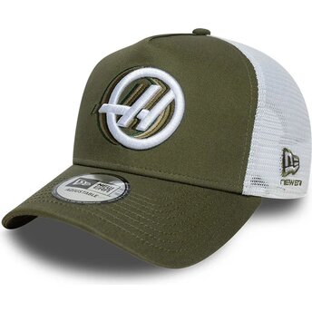 Petten gebogen groen snapback A Frame Seasonal van Haas F1 Team Formula 1 van New Era