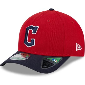 Petten gebogen rood snapback 9FORTY M-Crown Player Replica van Cleveland Guardians MLB van New Era