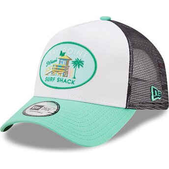 Petten gebogen groen snapback A Frame Location van Miami van New Era