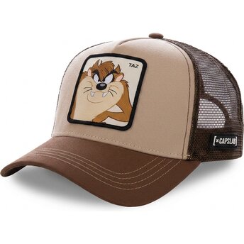 Petten gebogen bruin snapback Tasmaanse duivel Looney Tunes van Capslab