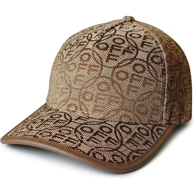 petten-gebogen-bruin-verstelbaar-off-jacquard-canvas-van-l-ab-c-o-off-white