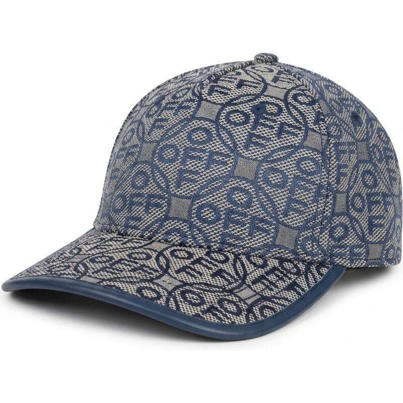 petten-gebogen-marineblauw-verstelbaar-off-jacquard-canvas-van-l-ab-c-o-off-white
