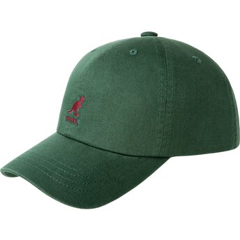 Petten gebogen groen verstelbaar Washed Baseball Algae...