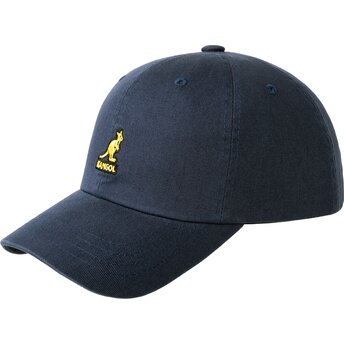 Petten gebogen marineblauw verstelbaar Washed Baseball Navy van Kangol