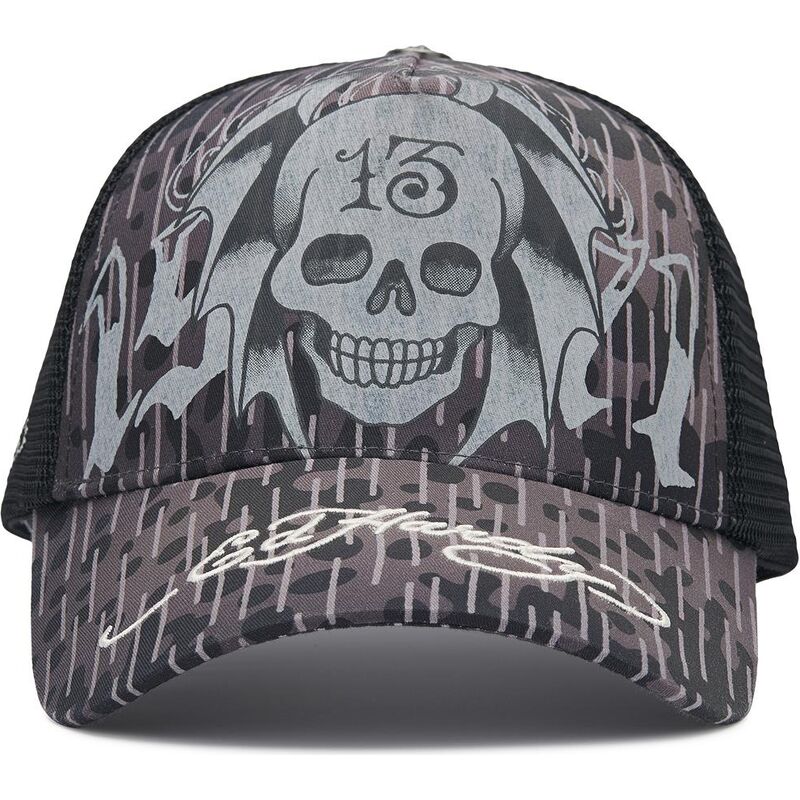 petten-gebogen-zwart-snapback-13-skull-van-ed-hardy