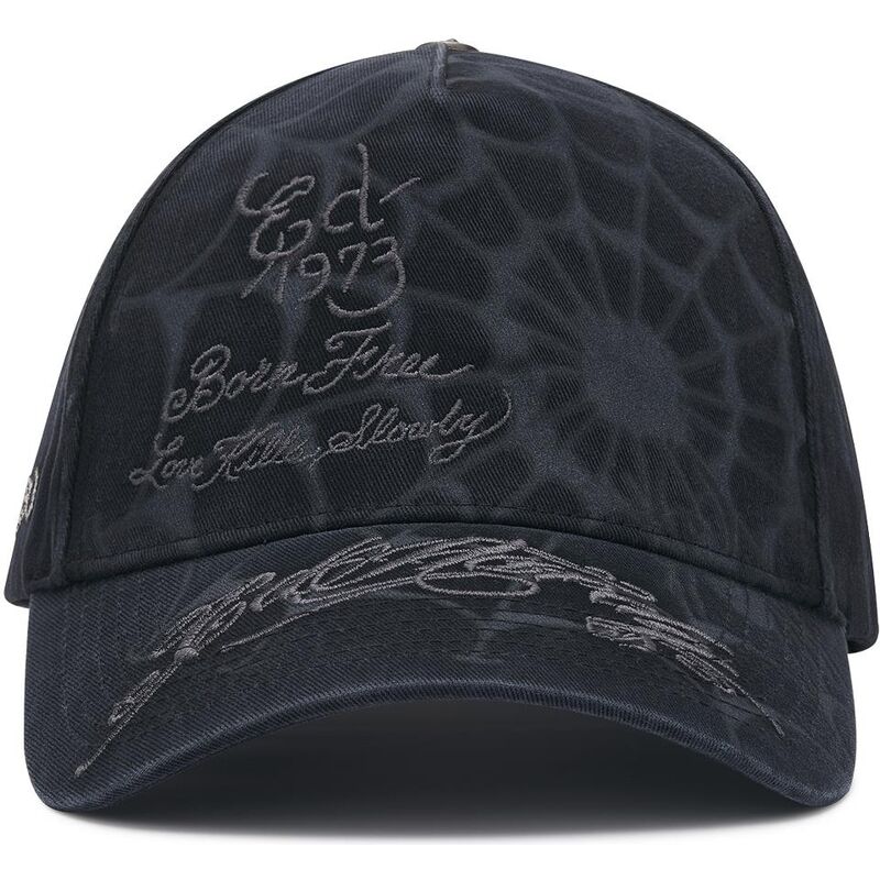 petten-gebogen-zwart-snapback-spiderweb-van-ed-hardy
