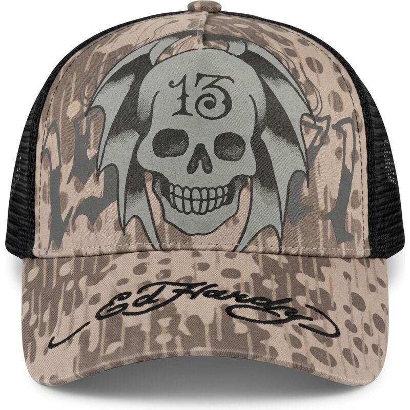 petten-gebogen-grijs-snapback-13-skull-van-ed-hardy