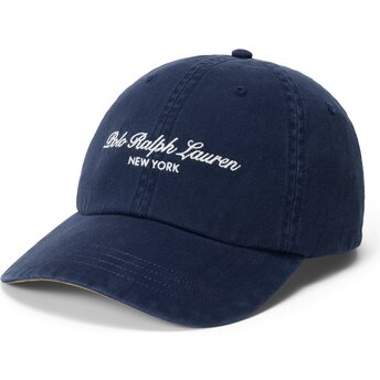 Petten gebogen marineblauw verstelbaar Woven Script van Polo Ralph Lauren