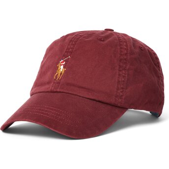 Petten gebogen rood verstelbaar Classic Sport Rich Ruby van Polo Ralph Lauren