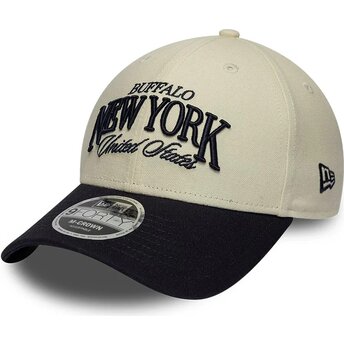 Petten gebogen beige verstelbaar 9FORTY M-Crown Wordmark van Buffalo New York van New Era