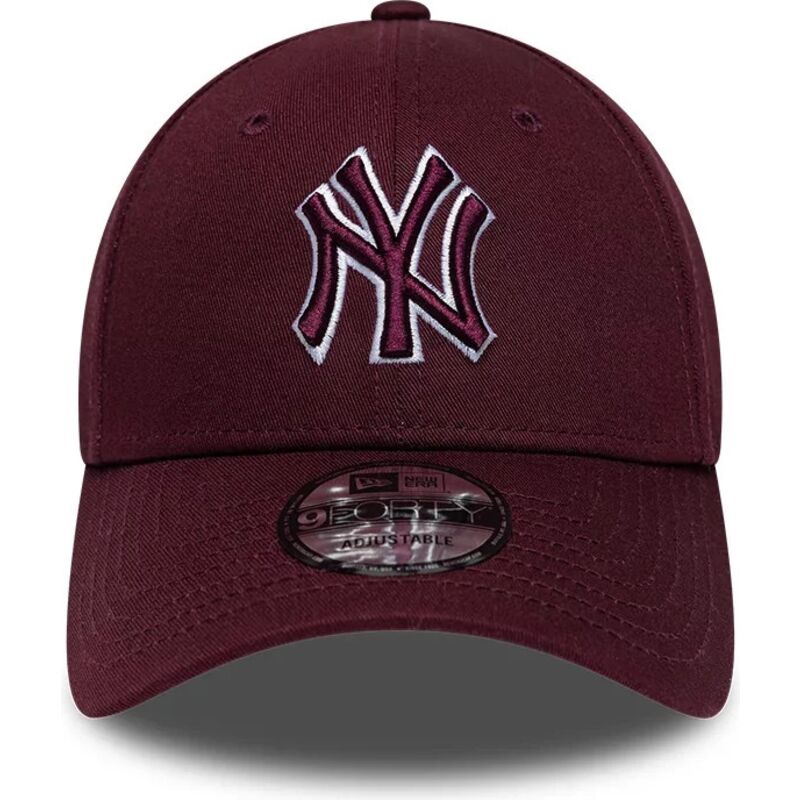 petten-gebogen-rood-verstelbaar-9forty-team-outline-van-new-york-yankees-mlb-van-new-era