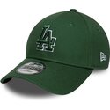 petten-gebogen-groen-verstelbaar-9forty-team-outline-van-los-angeles-dodgers-mlb-van-new-era