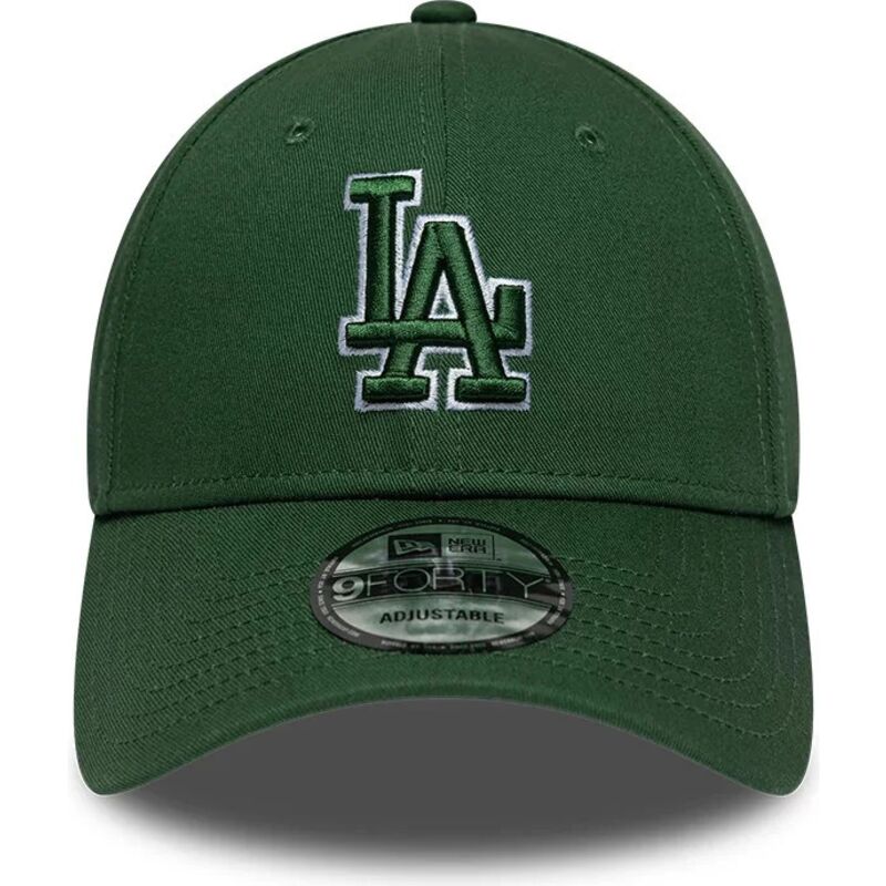 petten-gebogen-groen-verstelbaar-9forty-team-outline-van-los-angeles-dodgers-mlb-van-new-era