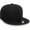 petten-plat-zwart-fitted-59fifty-league-essential-van-los-angeles-dodgers-mlb-van-new-era