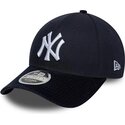 petten-gebogen-marineblauw-snapback-9forty-m-crown-cord-visor-van-new-york-yankees-mlb-van-new-era