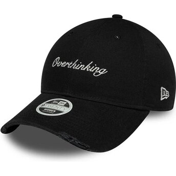 Petten gebogen zwart verstelbaar 9TWENTY Slogan Overthinking van New Era