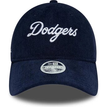 Petten gebogen marineblauw verstelbaar 9TWENTY Cord Script van Los Angeles Dodgers MLB van New Era