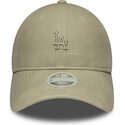 petten-gebogen-beige-verstelbaar-9twenty-washed-pu-van-los-angeles-dodgers-mlb-van-new-era