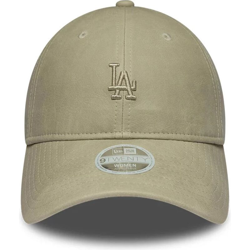 petten-gebogen-beige-verstelbaar-9twenty-washed-pu-van-los-angeles-dodgers-mlb-van-new-era