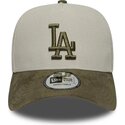 petten-gebogen-groen-snapback-9forty-e-frame-suede-visor-van-los-angeles-dodgers-mlb-van-new-era