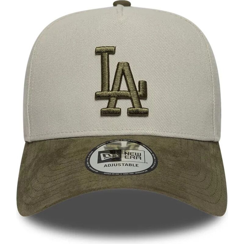 petten-gebogen-groen-snapback-9forty-e-frame-suede-visor-van-los-angeles-dodgers-mlb-van-new-era